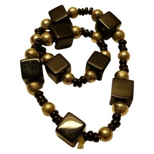 Wisconsin Monarch's Handmade Black Square Bracelet